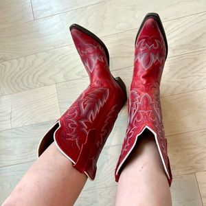 Justin Boots “Elina” Red Leather Western Cowboy Boots